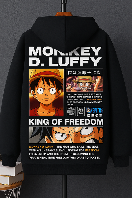 monkey D lufffy hoodies print with primum quility