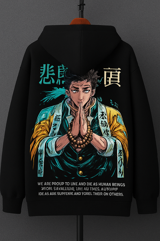 demon slayer design printed hoodie