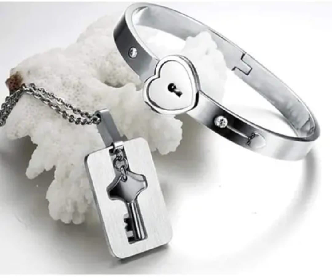 Lock Bracelet And Key With Chain
