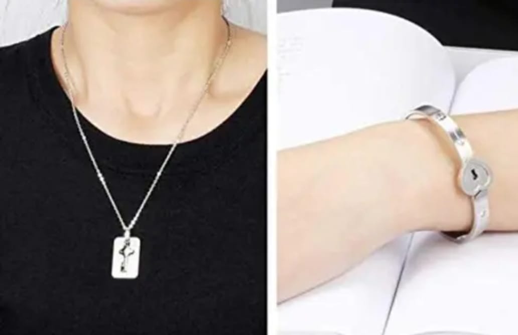 Lock Bracelet And Key With Chain