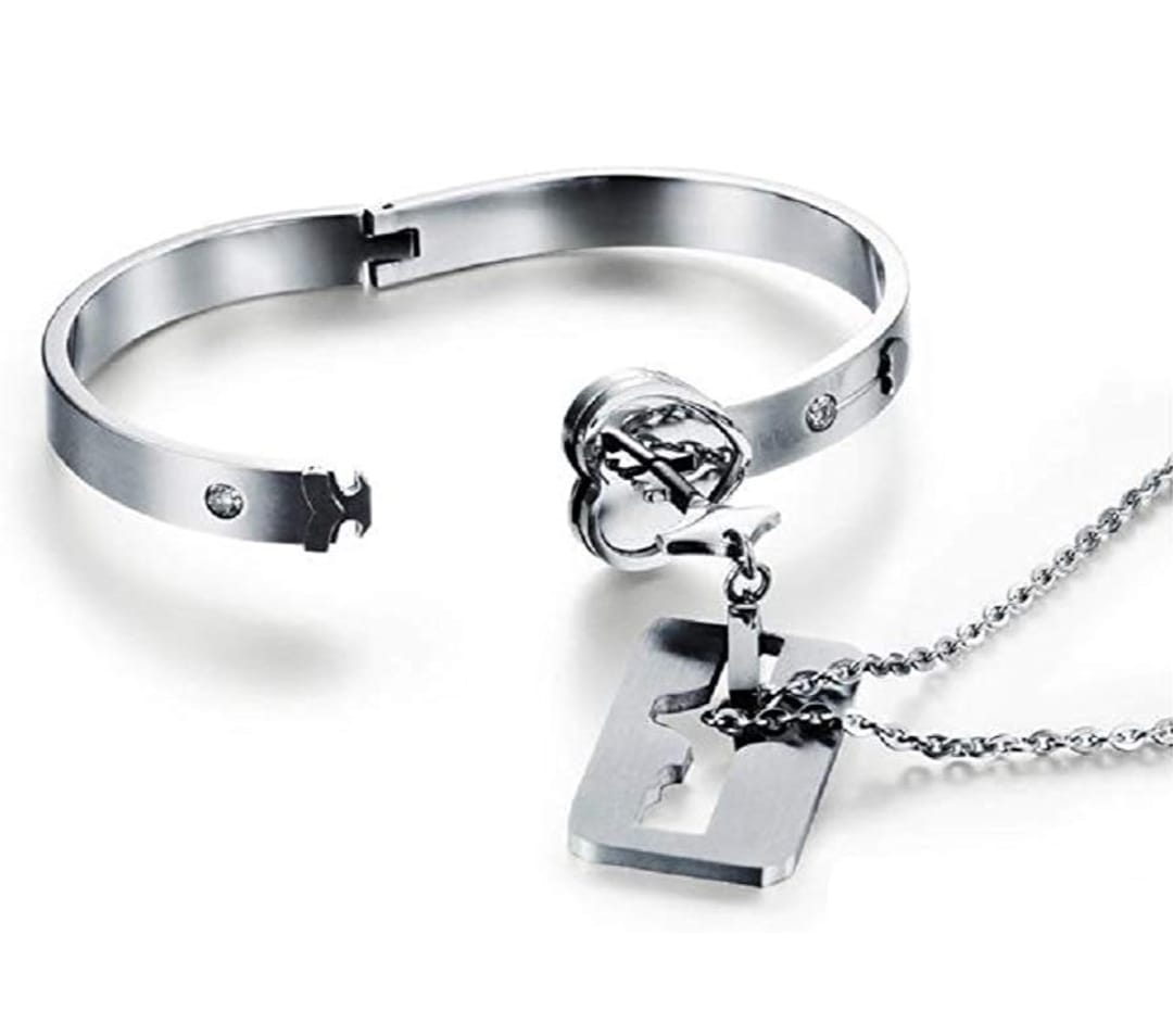 Lock Bracelet And Key With Chain